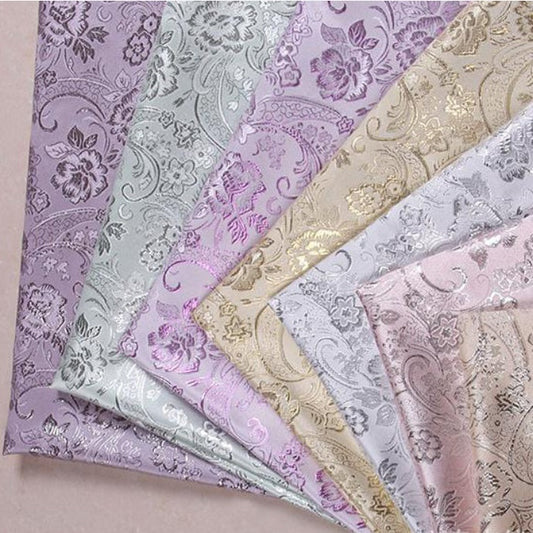 KTX-976915 Floral Jacquard Fabric for Home Decor and Costume Design - 100% Polyester, 150cm Wide