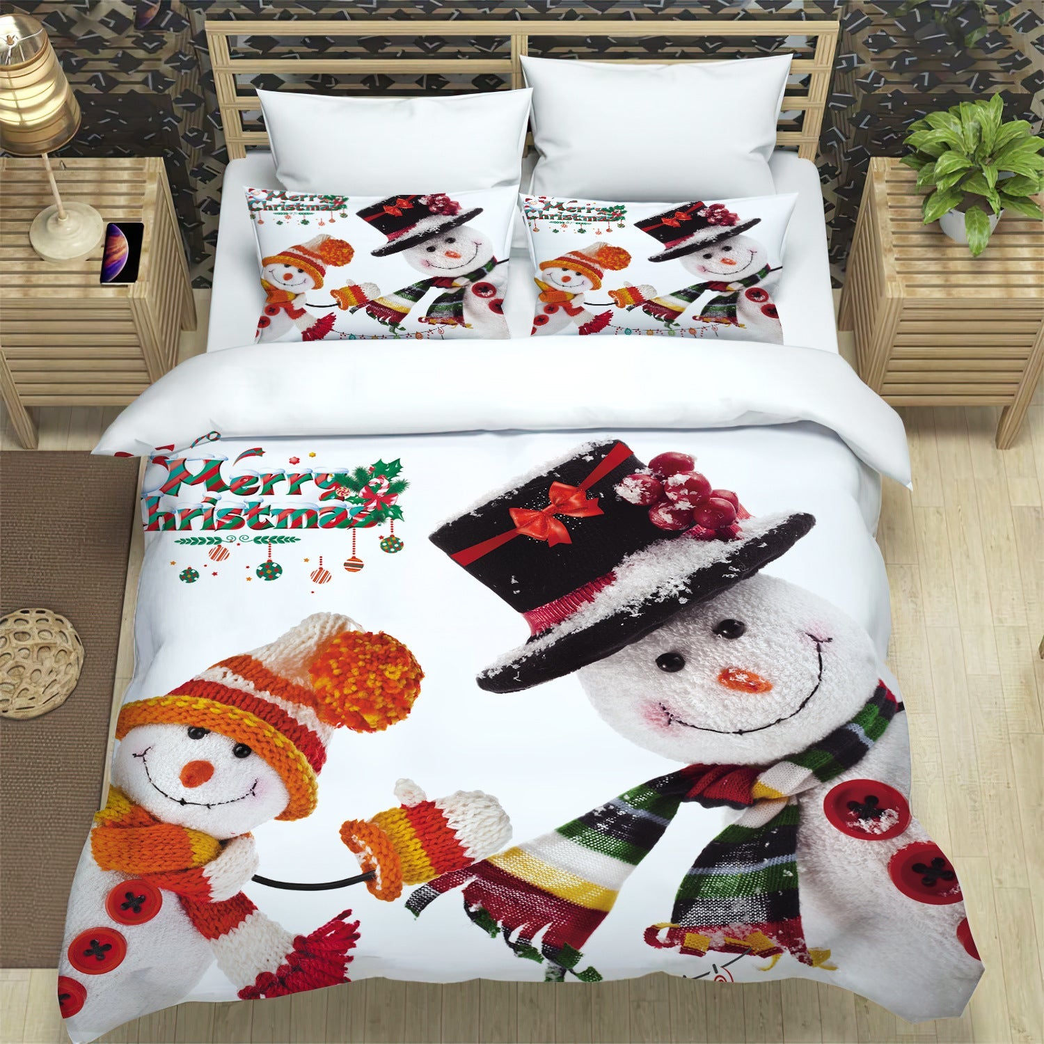 KTX-978707 Digital Printing Brushed Cloth Bedding Set with Quilt Cover and Pillowcase - Multiple Sizes Available
