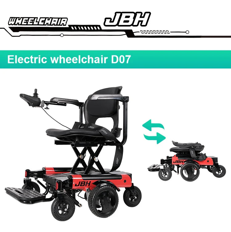 KTX-979411 Portable Foldable Motorized Electric Wheelchair, Lightweight, 20km Range, 6 km/h Speed, Aluminum Frame, 120 kg Load Capacity