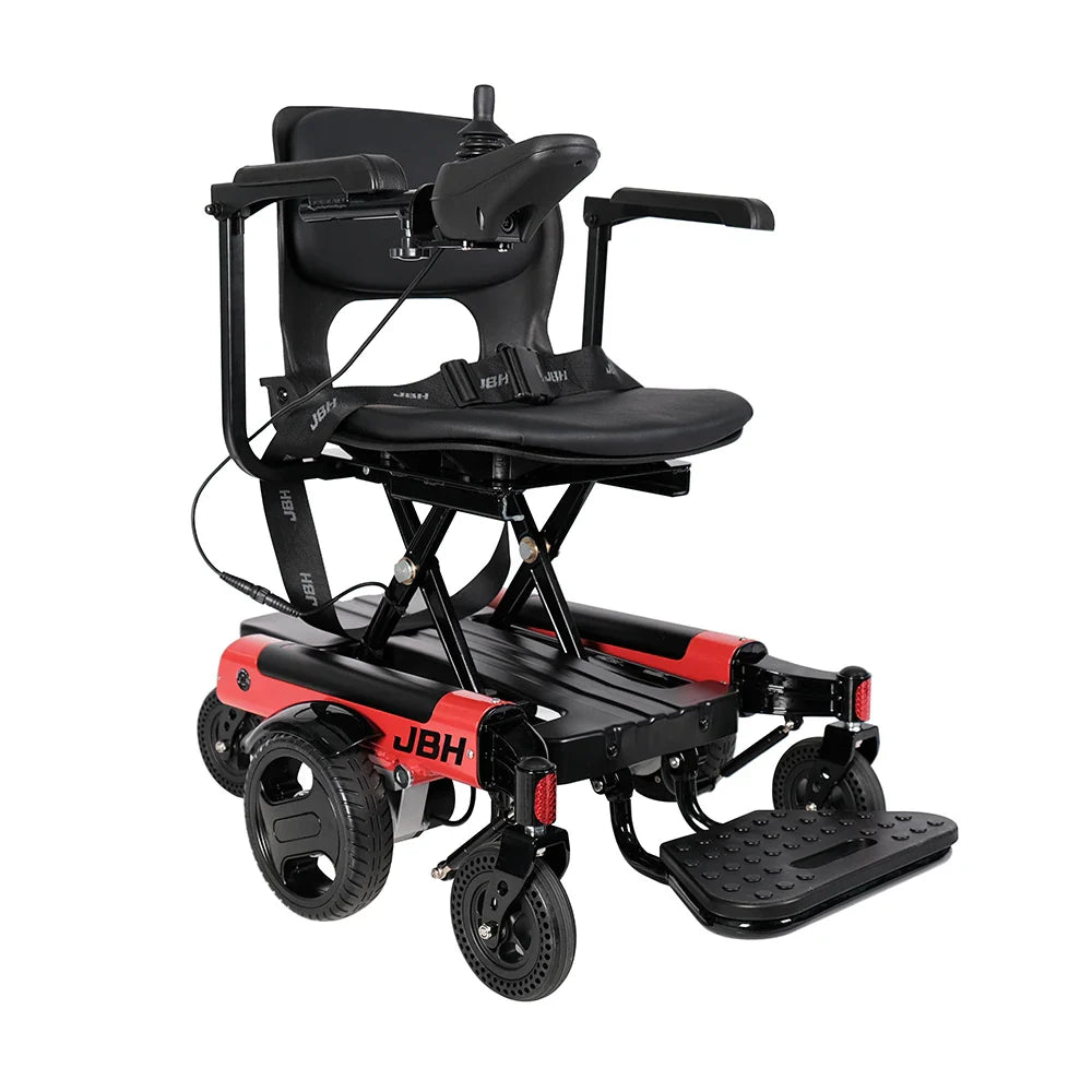 KTX-979411 Portable Foldable Motorized Electric Wheelchair, Lightweight, 20km Range, 6 km/h Speed, Aluminum Frame, 120 kg Load Capacity