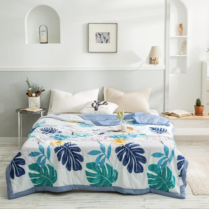 KTX-979539 Summer Printed Quilt for Air Conditioner - Soft Washed Cotton, Machine Washable, Low Temp Care