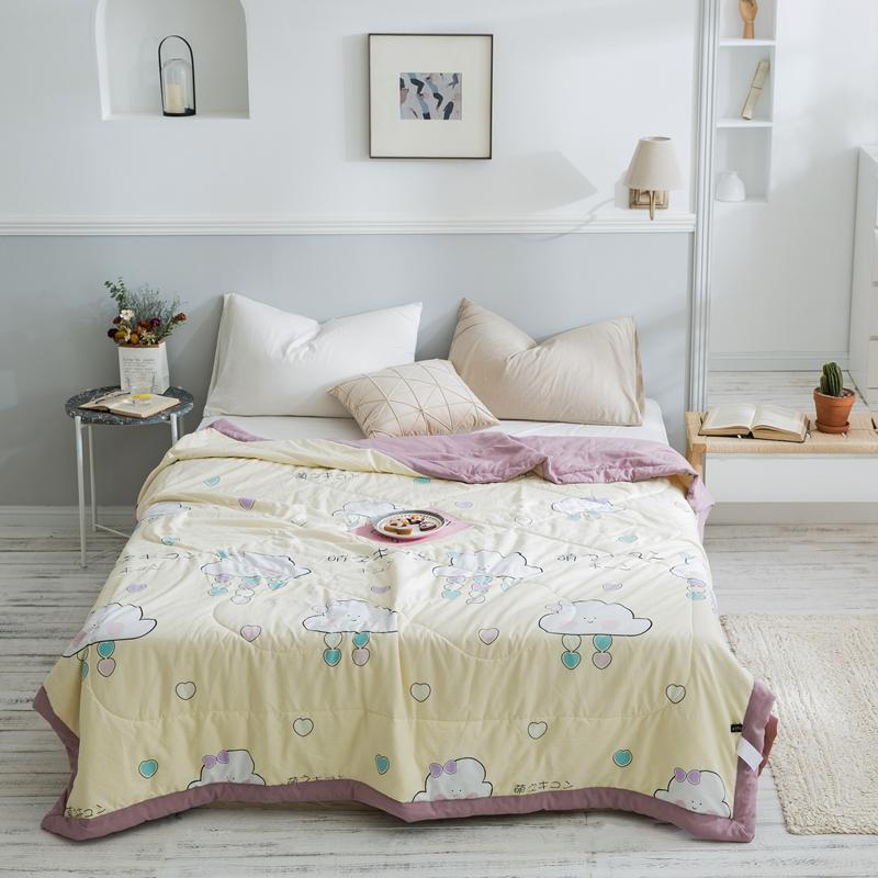 KTX-979539 Summer Printed Quilt for Air Conditioner - Soft Washed Cotton, Machine Washable, Low Temp Care