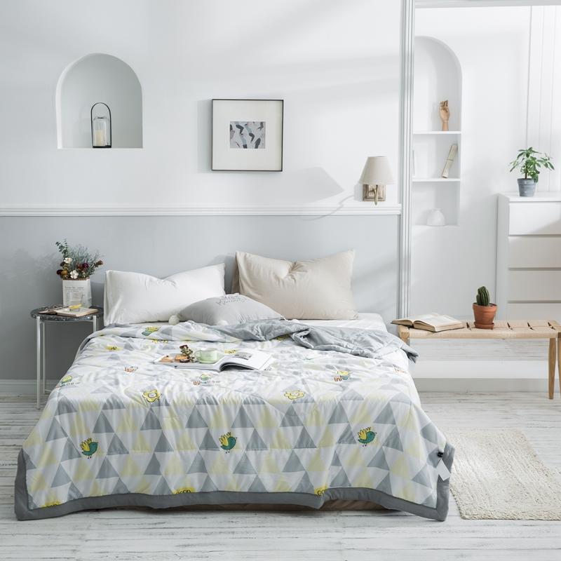 KTX-979539 Summer Printed Quilt for Air Conditioner - Soft Washed Cotton, Machine Washable, Low Temp Care