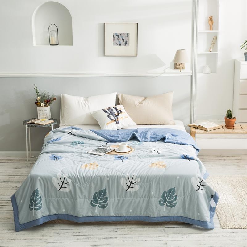 KTX-979539 Summer Printed Quilt for Air Conditioner - Soft Washed Cotton, Machine Washable, Low Temp Care