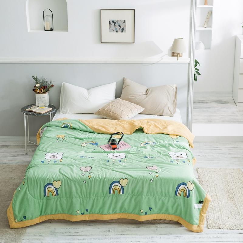 KTX-979539 Summer Printed Quilt for Air Conditioner - Soft Washed Cotton, Machine Washable, Low Temp Care