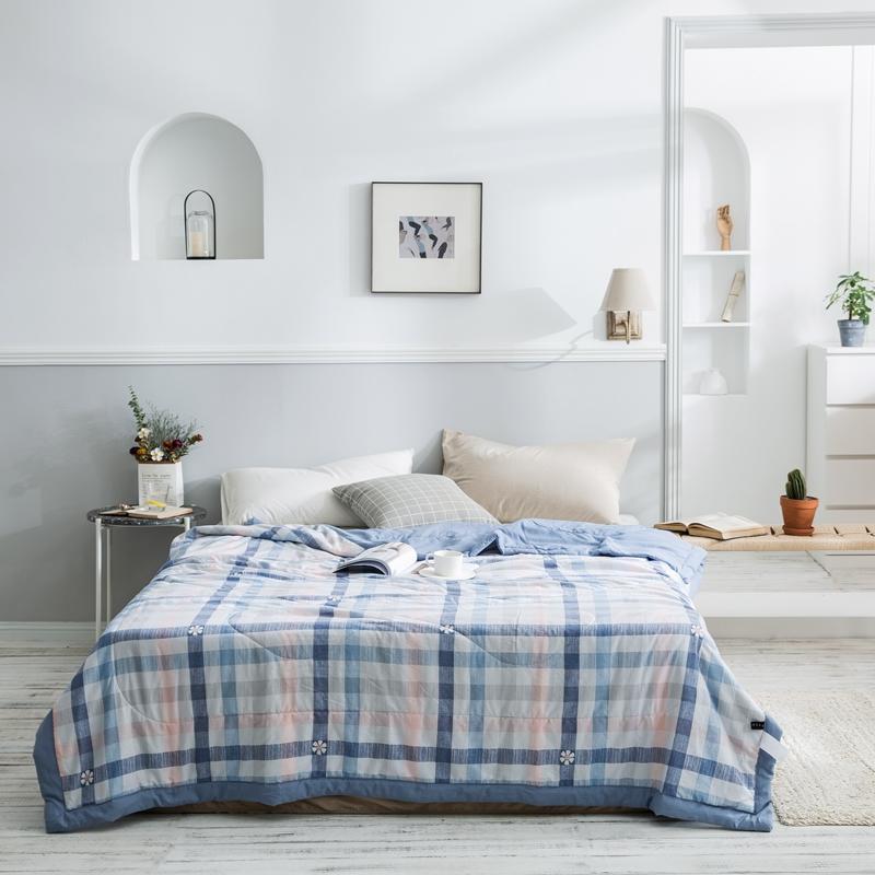 KTX-979539 Summer Printed Quilt for Air Conditioner - Soft Washed Cotton, Machine Washable, Low Temp Care