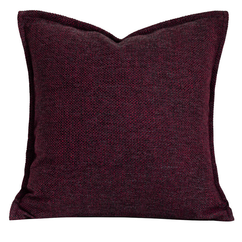 KTX-980691 Bordeaux Red Luxury Pillow Set with Embroidery and Textured Designs - 45x45cm