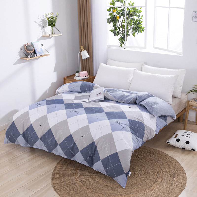KTX-981011 Cotton Duvet Cover with Semi-Reactive Printing in Pastoral Style