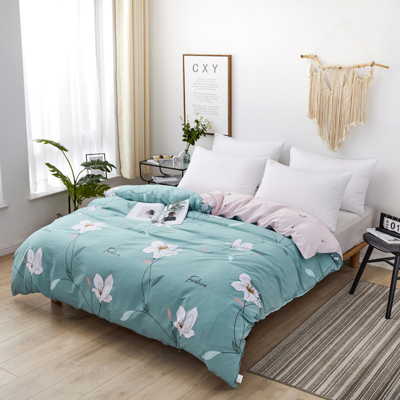 KTX-981011 Cotton Duvet Cover with Semi-Reactive Printing in Pastoral Style