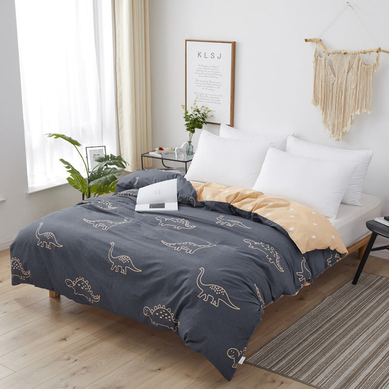 KTX-981011 Cotton Duvet Cover with Semi-Reactive Printing in Pastoral Style