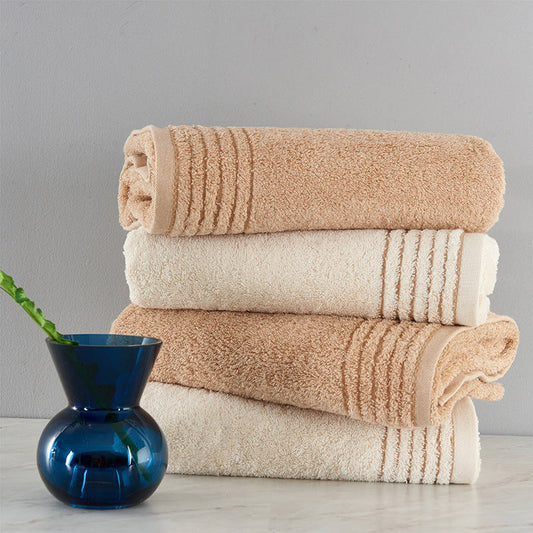 KTX-981267 Cotton Towel Set in Beige and Brown - Soft and Absorbent, Various Sizes Available