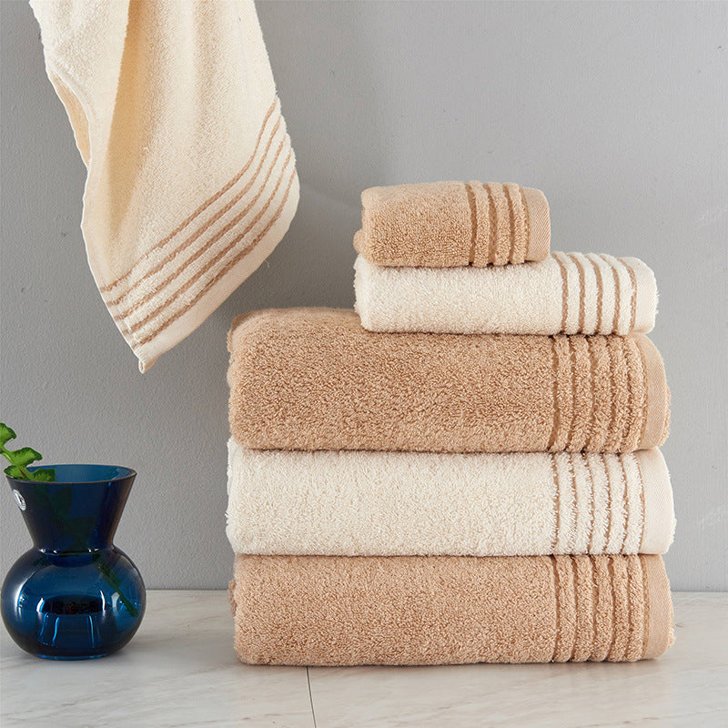 KTX-981267 Cotton Towel Set in Beige and Brown - Soft and Absorbent, Various Sizes Available
