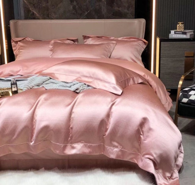 KTX-981459 Luxury Retro Black and Gold 120 Yarn-Dyed Jacquard Cotton Four-Piece Bedding Set