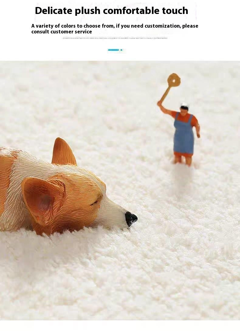 KTX-982739 Soft Cashmere-like Non-Slip Bathroom Mat - 60cm x 60cm or 80cm x 80cm, Machine Woven for Home Use