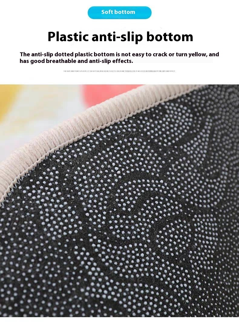 KTX-982739 Soft Cashmere-like Non-Slip Bathroom Mat - 60cm x 60cm or 80cm x 80cm, Machine Woven for Home Use