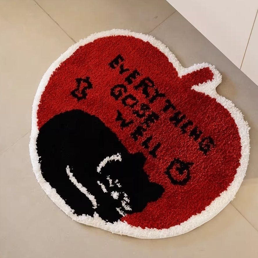 KTX-982739 Soft Cashmere-like Non-Slip Bathroom Mat - 60cm x 60cm or 80cm x 80cm, Machine Woven for Home Use