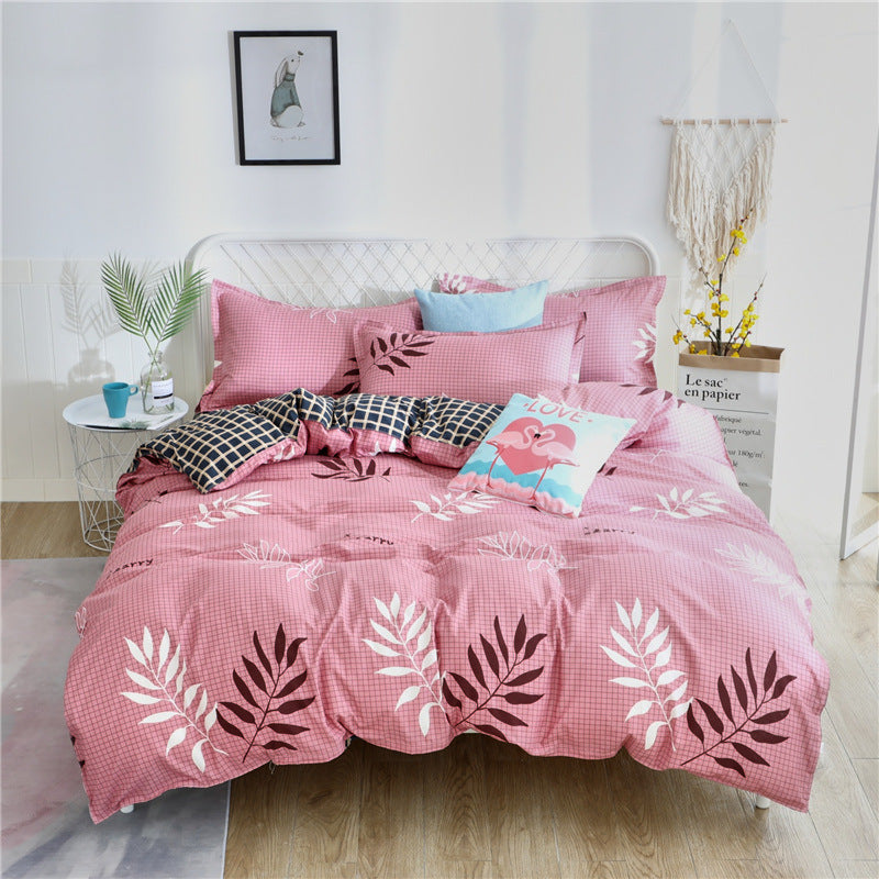 KTX-983827 Cotton Brushed Duvet Cover with Various Floral and Geometric Patterns, Available in Multiple Sizes