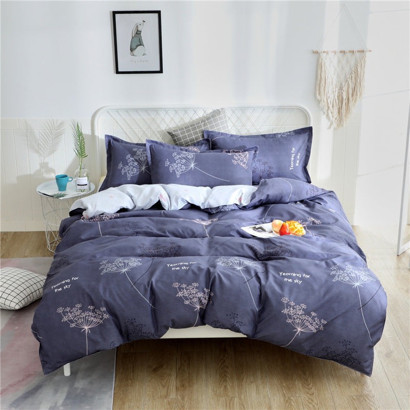 KTX-983827 Cotton Brushed Duvet Cover with Various Floral and Geometric Patterns, Available in Multiple Sizes