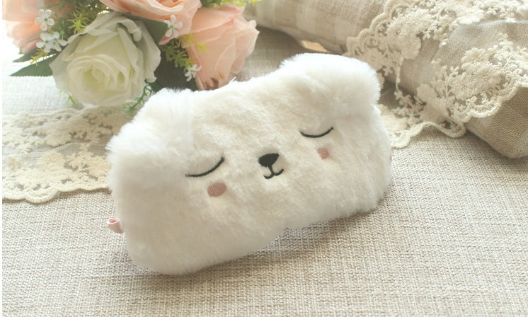 KTX-984147 Premium Plush Sleeping Eye Mask with Smooth Satin Back - Comfortable Light Blocker for Restful Sleep