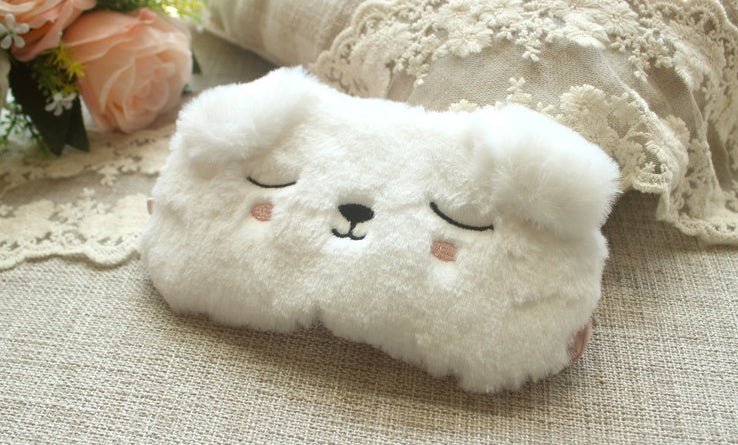 KTX-984147 Premium Plush Sleeping Eye Mask with Smooth Satin Back - Comfortable Light Blocker for Restful Sleep