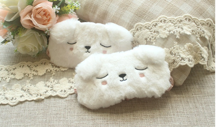 KTX-984147 Premium Plush Sleeping Eye Mask with Smooth Satin Back - Comfortable Light Blocker for Restful Sleep