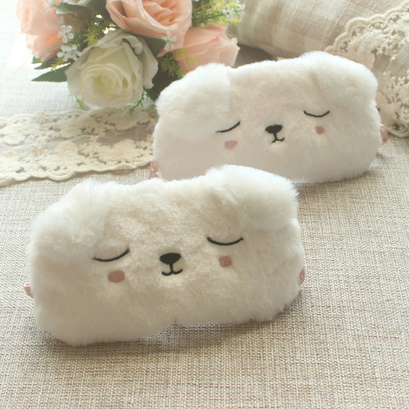 KTX-984147 Premium Plush Sleeping Eye Mask with Smooth Satin Back - Comfortable Light Blocker for Restful Sleep