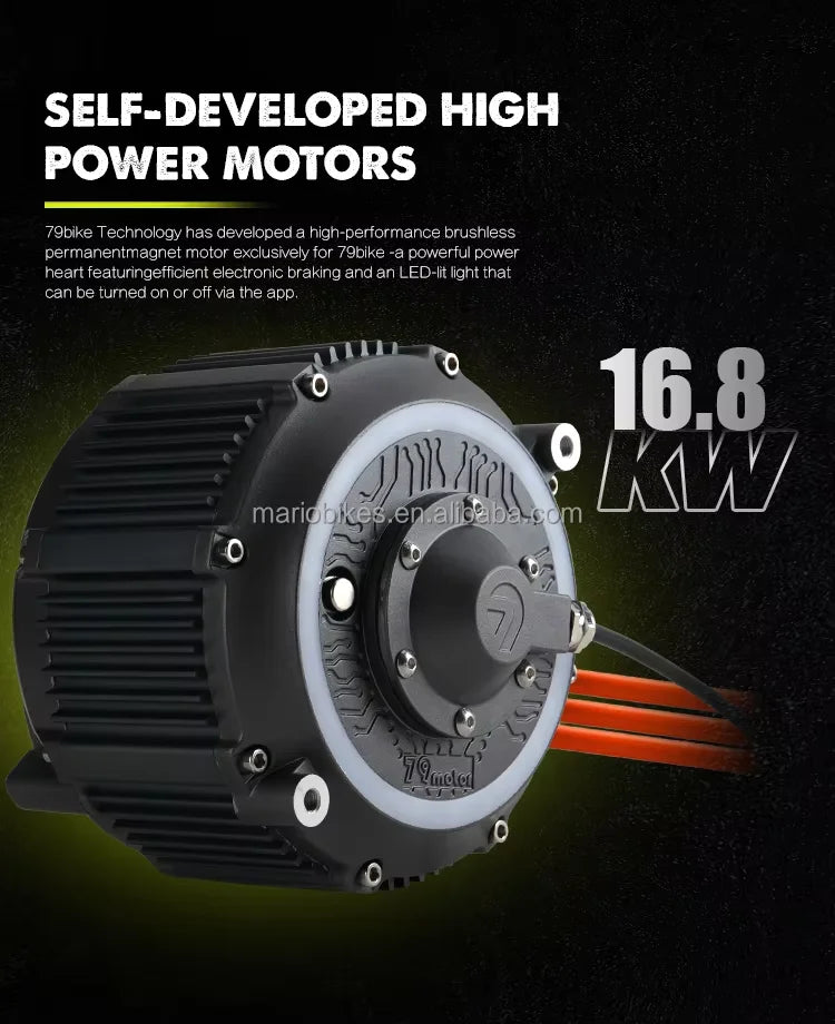 KTX-984531 79bike Falcon GT Electric Dirt Bike with 16.8KW Motor, 610N.M Torque, Hydraulic Damping for All Terrain Riding