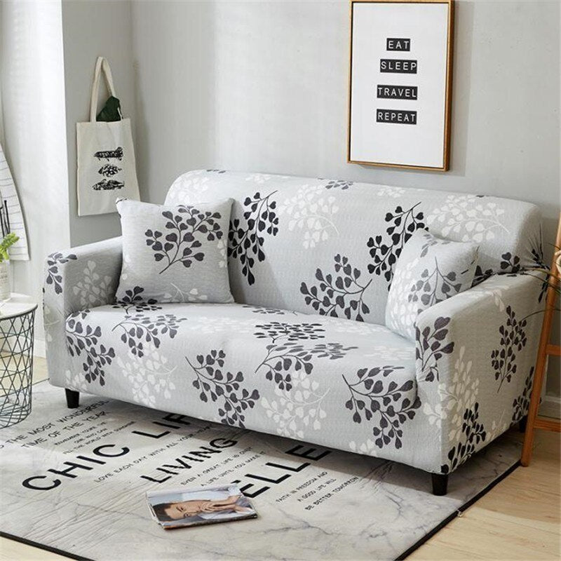 KTX-984915 Elastic Polyester Sofa Cover in Modern Striped Design