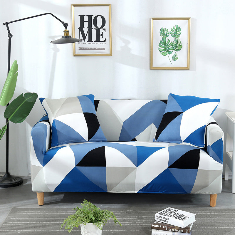KTX-984915 Elastic Polyester Sofa Cover in Modern Striped Design