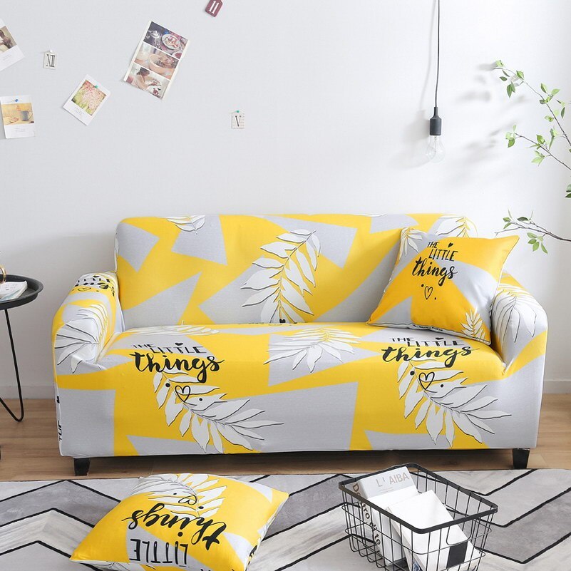 KTX-984915 Elastic Polyester Sofa Cover in Modern Striped Design
