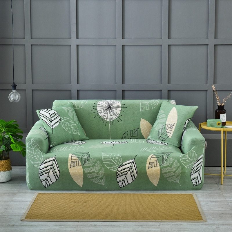 KTX-984915 Elastic Polyester Sofa Cover in Modern Striped Design