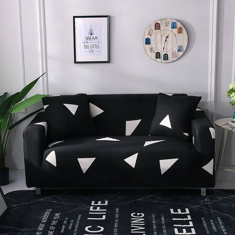 KTX-984915 Elastic Polyester Sofa Cover in Modern Striped Design