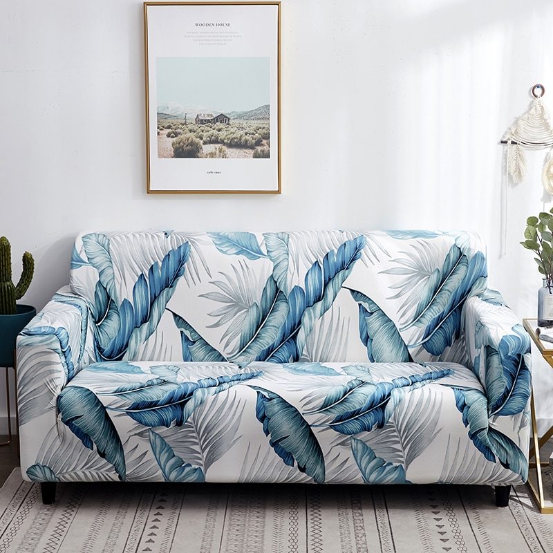 KTX-984915 Elastic Polyester Sofa Cover in Modern Striped Design