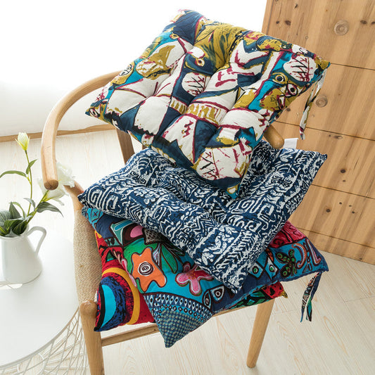 KTX-985043 Southeast Asian Ethnic Style Cotton and Linen Chair Cushion in Various Patterns and Sizes