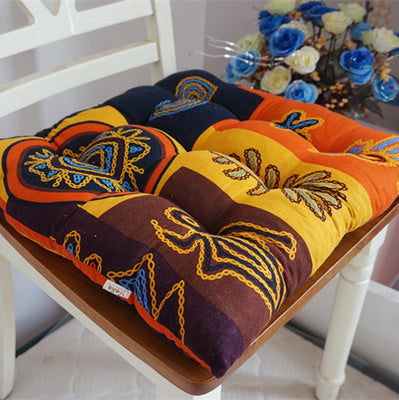 KTX-985043 Southeast Asian Ethnic Style Cotton and Linen Chair Cushion in Various Patterns and Sizes