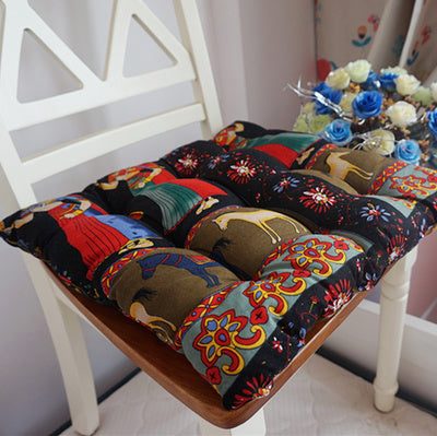 KTX-985043 Southeast Asian Ethnic Style Cotton and Linen Chair Cushion in Various Patterns and Sizes