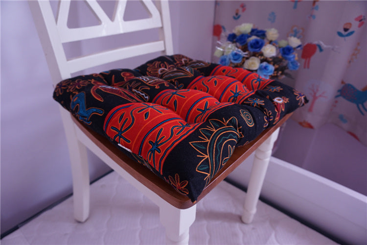 KTX-985043 Southeast Asian Ethnic Style Cotton and Linen Chair Cushion in Various Patterns and Sizes