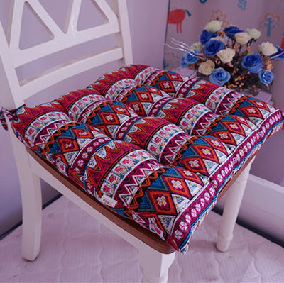 KTX-985043 Southeast Asian Ethnic Style Cotton and Linen Chair Cushion in Various Patterns and Sizes