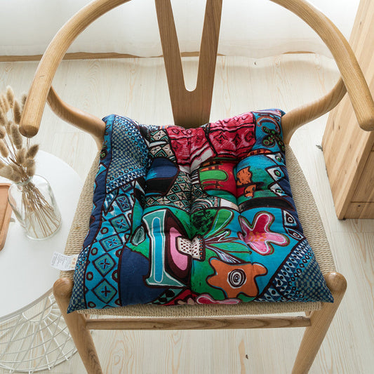 KTX-985043 Southeast Asian Ethnic Style Cotton and Linen Chair Cushion in Various Patterns and Sizes