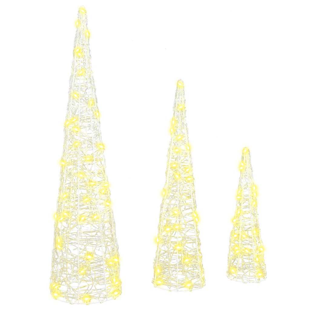 KTX-987091 Modern Acrylic Christmas Tree with 90 Warm White LEDs, USB Powered, 80 cm Tall