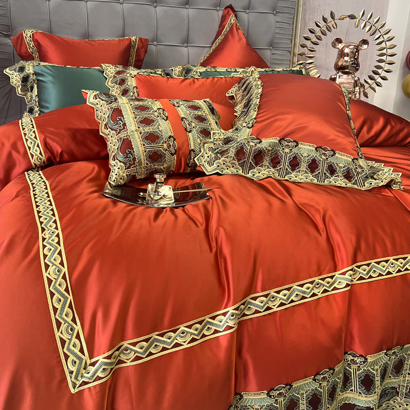 KTX-987283 Luxury Brocade Cotton Bedding Set - Four, Six, and Seven Pieces Available for 1.5m and 2.0m Beds