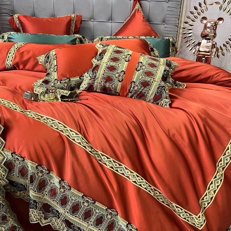 KTX-987283 Luxury Brocade Cotton Bedding Set - Four, Six, and Seven Pieces Available for 1.5m and 2.0m Beds