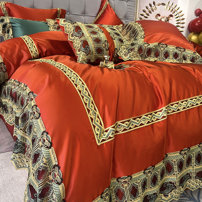 KTX-987283 Luxury Brocade Cotton Bedding Set - Four, Six, and Seven Pieces Available for 1.5m and 2.0m Beds