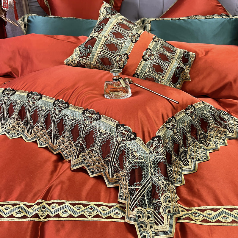 KTX-987283 Luxury Brocade Cotton Bedding Set - Four, Six, and Seven Pieces Available for 1.5m and 2.0m Beds