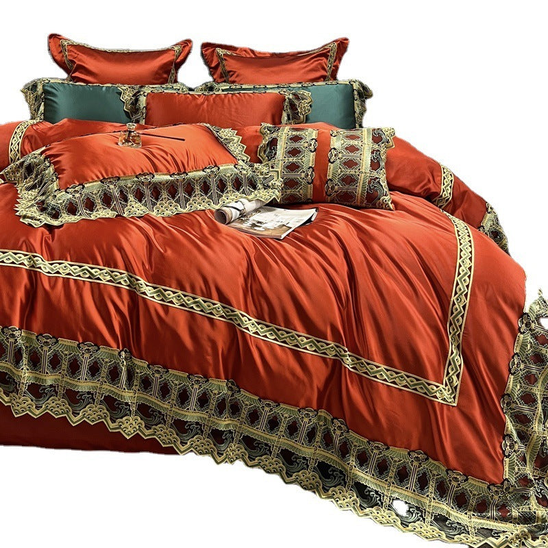 KTX-987283 Luxury Brocade Cotton Bedding Set - Four, Six, and Seven Pieces Available for 1.5m and 2.0m Beds