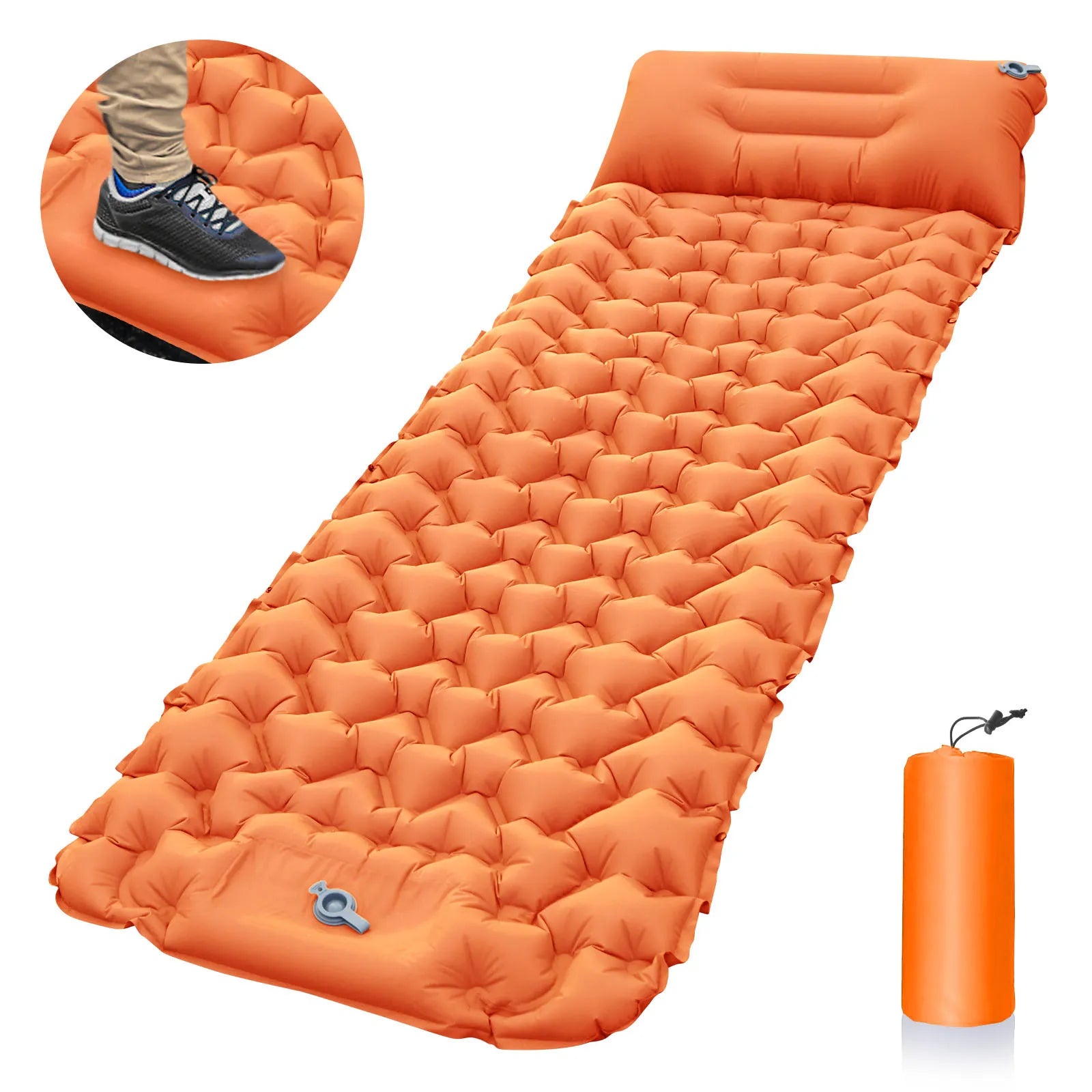 KTX-987795 Portable Outdoor Inflatable Air Mattress with Built-in Foot Pump for Camping and Travel