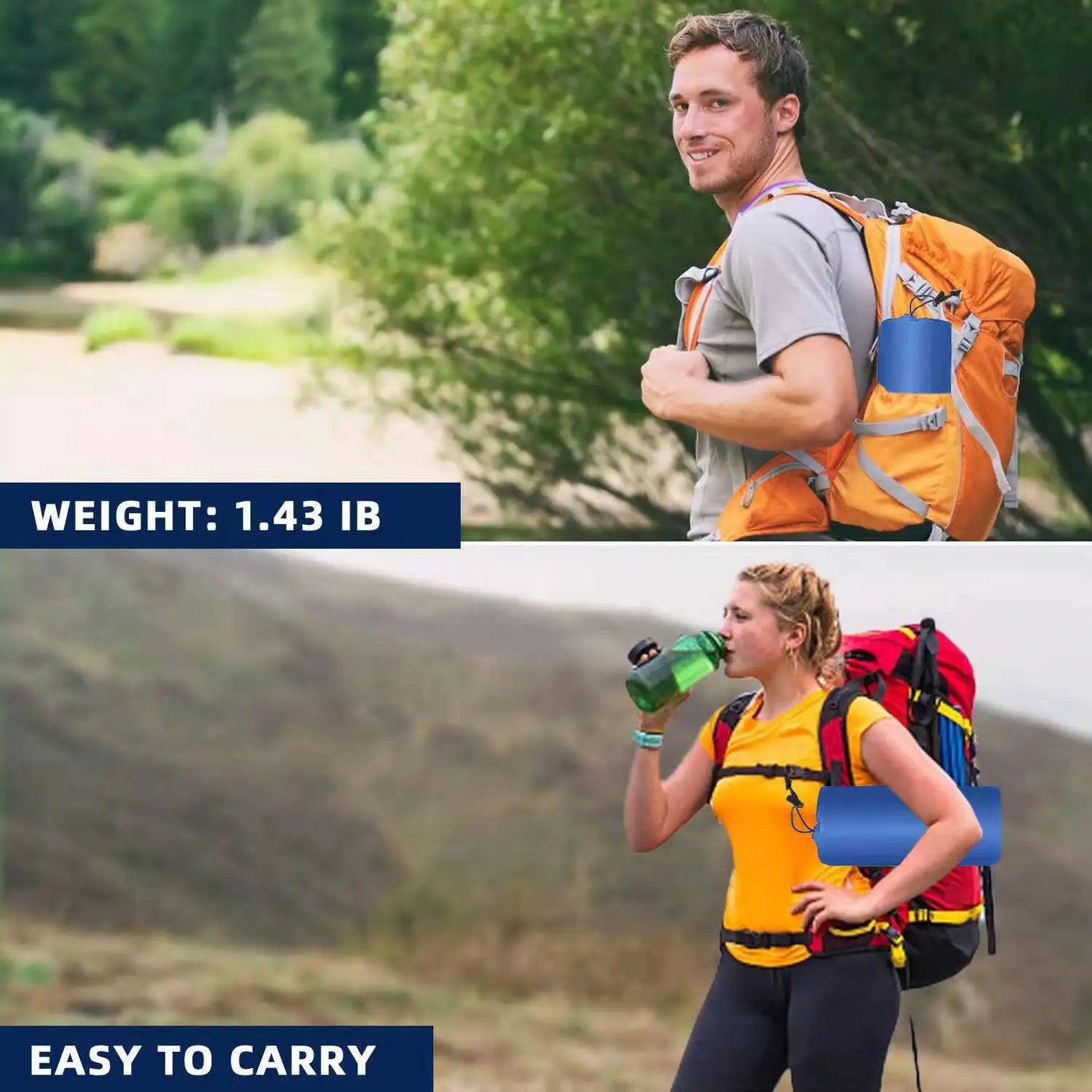 KTX-987795 Portable Outdoor Inflatable Air Mattress with Built-in Foot Pump for Camping and Travel