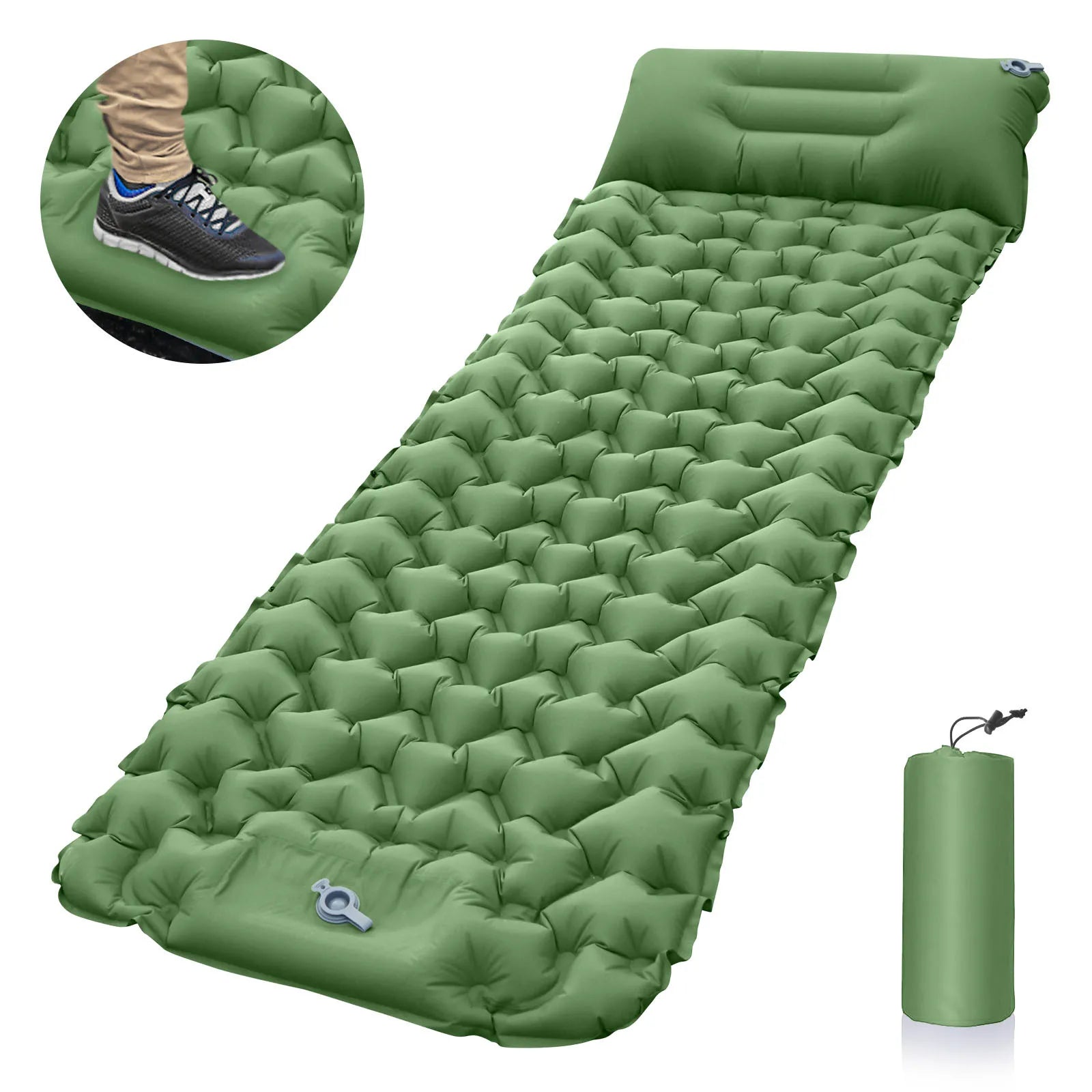 KTX-987795 Portable Outdoor Inflatable Air Mattress with Built-in Foot Pump for Camping and Travel