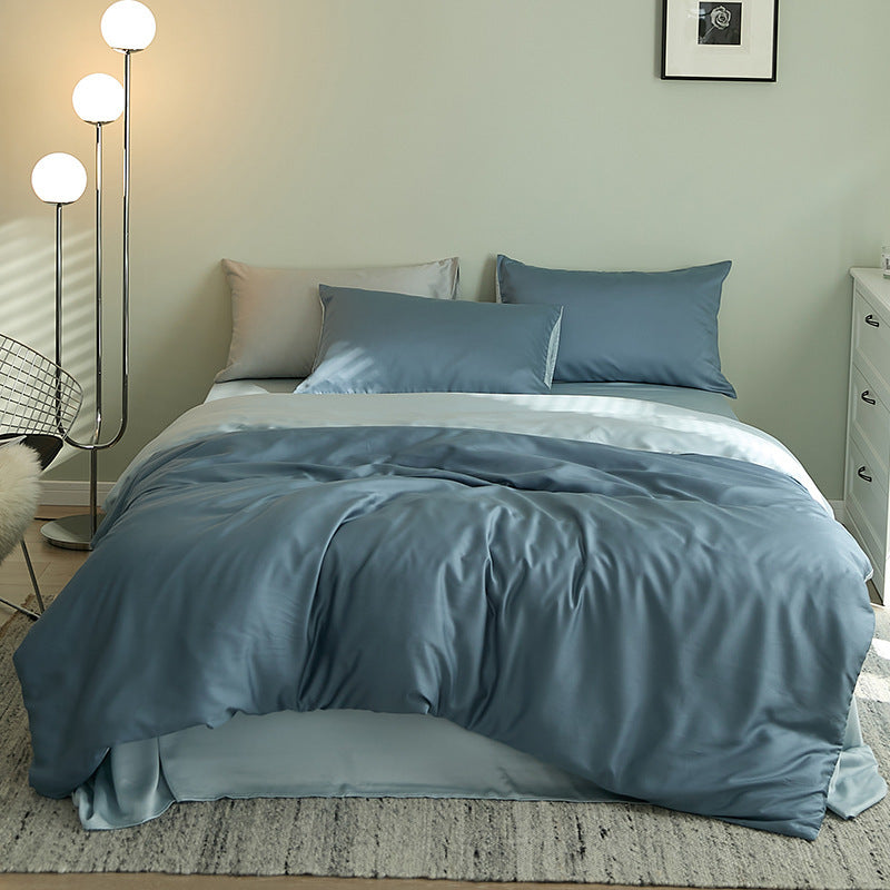 KTX-988435 Summer Light Luxury Tencel Four-Piece Bed Set - Silky Soft Ice Silk Feel