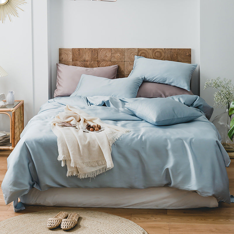 KTX-988435 Summer Light Luxury Tencel Four-Piece Bed Set - Silky Soft Ice Silk Feel